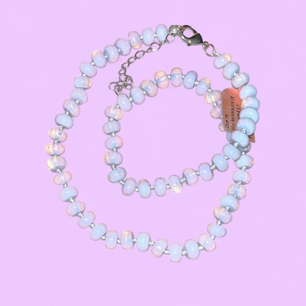 NWT Beautiful Opalite Necklace and Bracelet Set - Picture 4 of 5